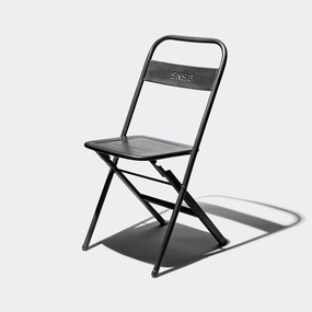 Vintage Steel Folding Chair - Natural