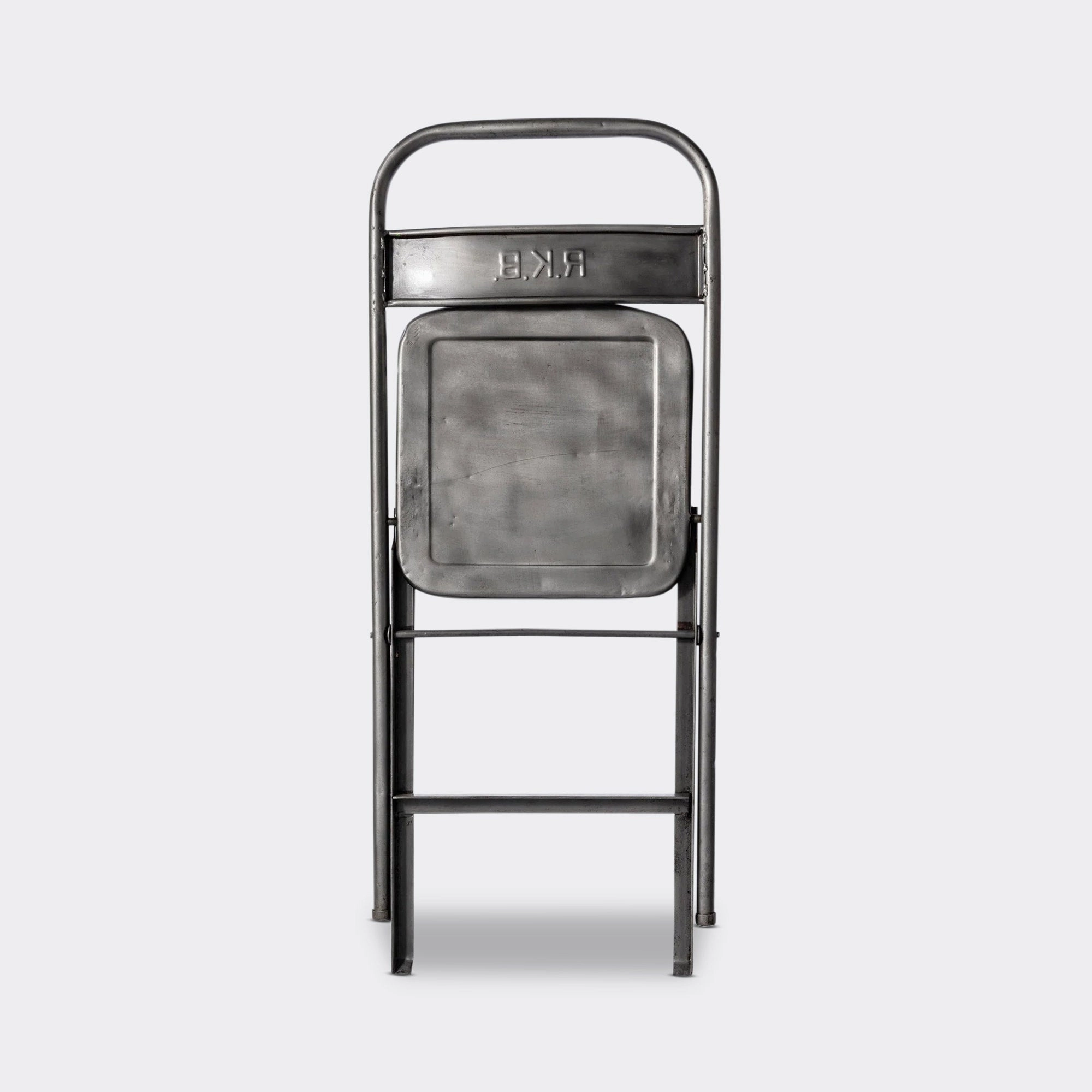 Vintage Steel Folding Chair - Natural
