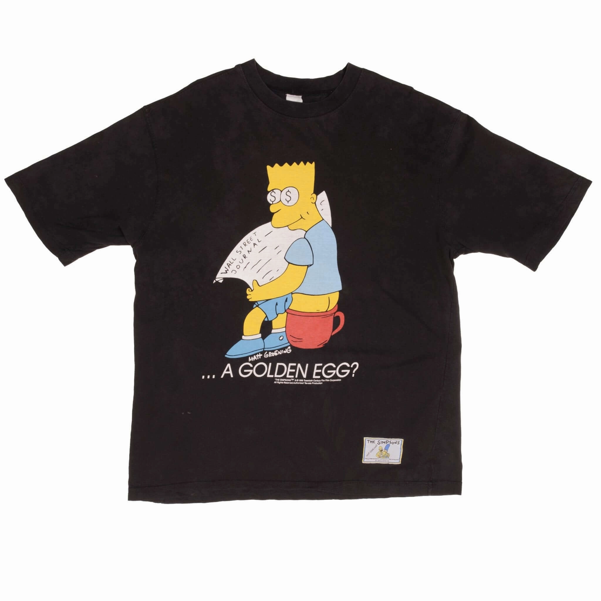 VINTAGE THE SIMPSONS BART A GOLDEN EGG TEE SHIRT 1998 SIZE LARGE