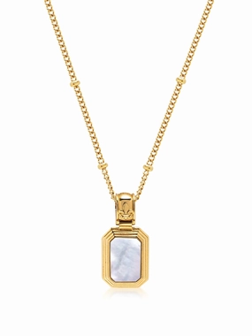 Women's Sterling Silver Necklace with Two-in-One Pearl & Black Onyx Pendant