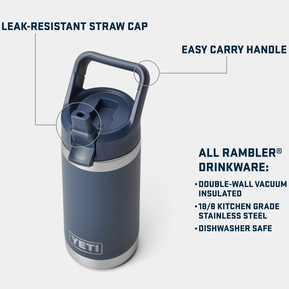 Youth Rambler Jr 12 oz Bottle with Straw Cap