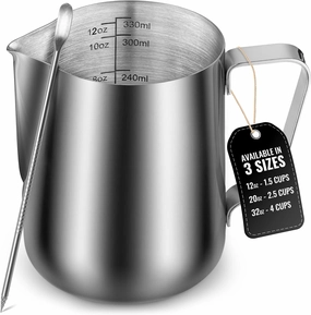 Zulay Kitchen 12oz Stainless Steel Milk Frothing Pitcher