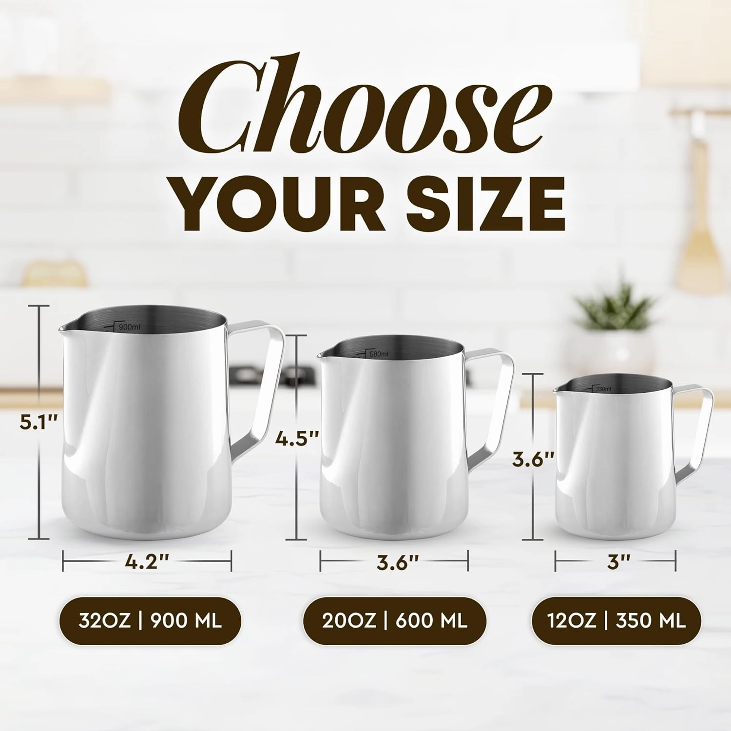 Zulay Kitchen 12oz Stainless Steel Milk Frothing Pitcher