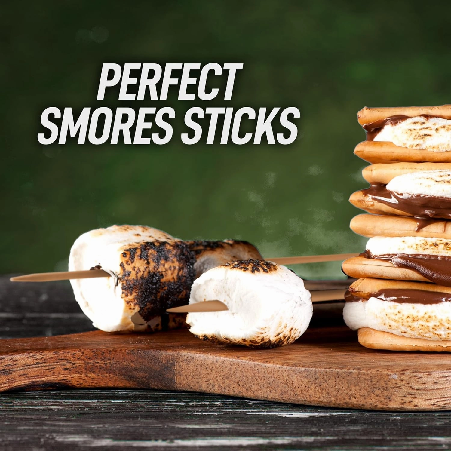 Zulay Kitchen Authentic Bamboo Marshmallow Smores Sticks - 40 Extra Long 17.5" Roasting Skewers