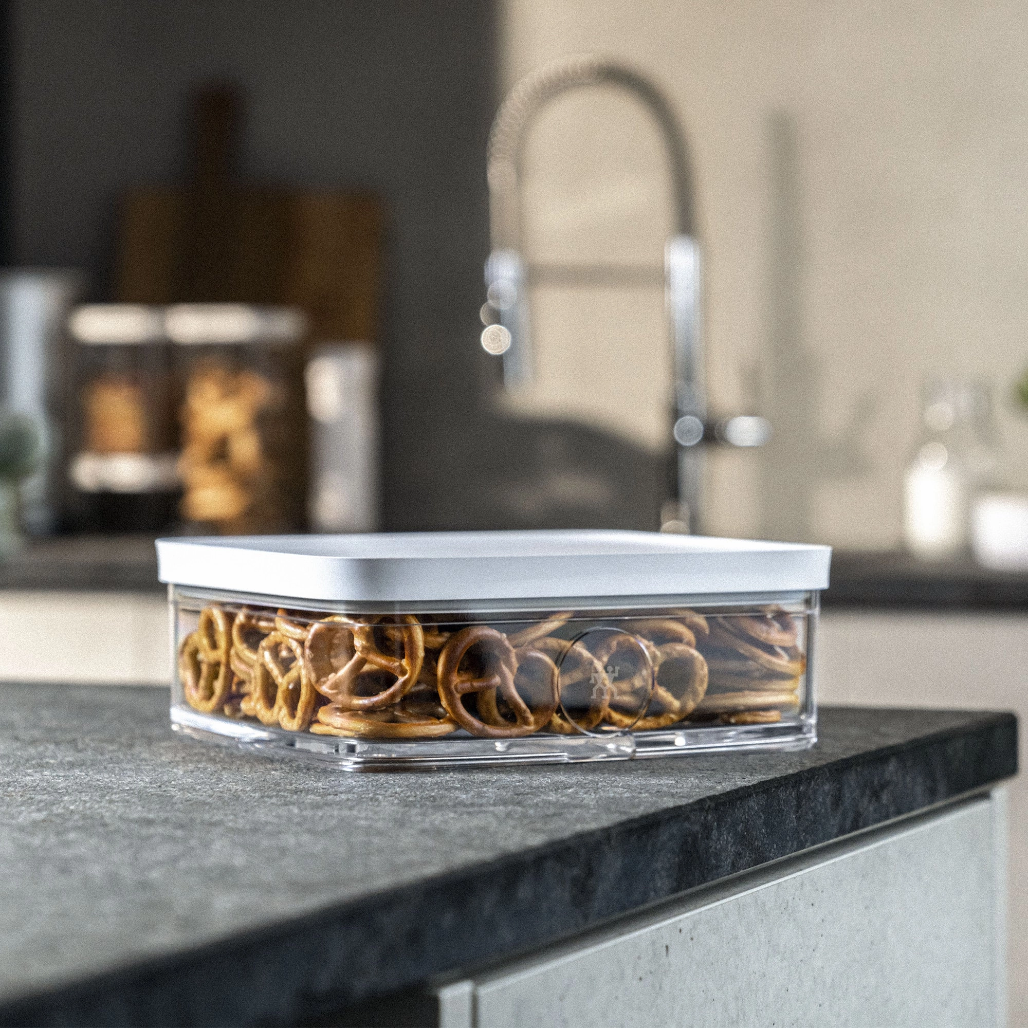 ZWILLING Fresh & Save Cube Box, Plastic, Airtight Dry Food Storage Container, 2-pc Large Cube Set, 1.7-qt